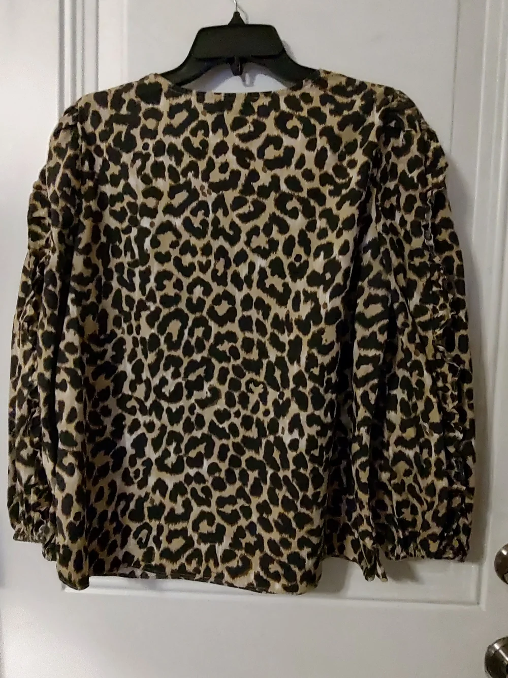 Labor Day Special J. Crew Leopard-Print Puff Sleeve Blouse in Brown and Black